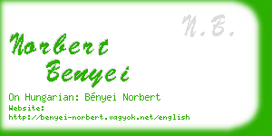 norbert benyei business card