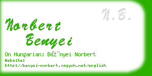 norbert benyei business card